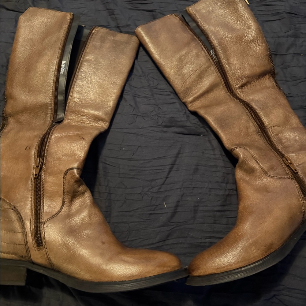Cognac Leather Steve Madden Boots